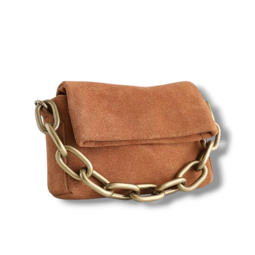 FREE PEOPLE Charlie Chain Crossbody in Tan